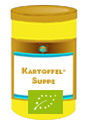 Glas mit Kartoffelsuppe